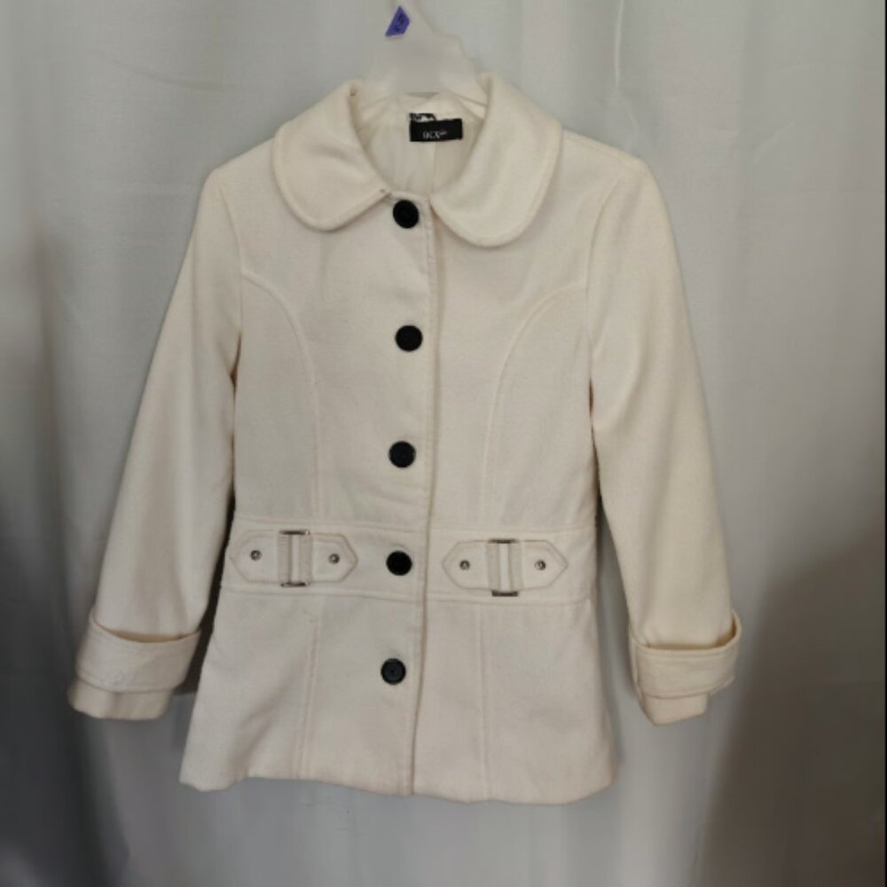 BCX girl pea coat ivory size L